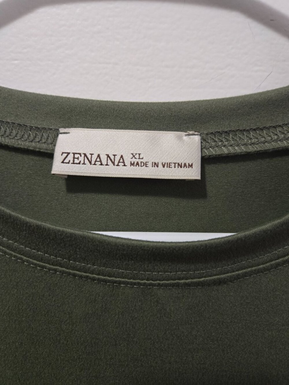 Zenana XL Olive Green Long Sleeve Stretch Tee Soft Basic Layering Top - Picture 2 of 6